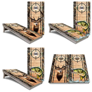 Scope Deer & Fish Plank Cornhole Boards - Professional Tournament Series Cornhole Solutions
