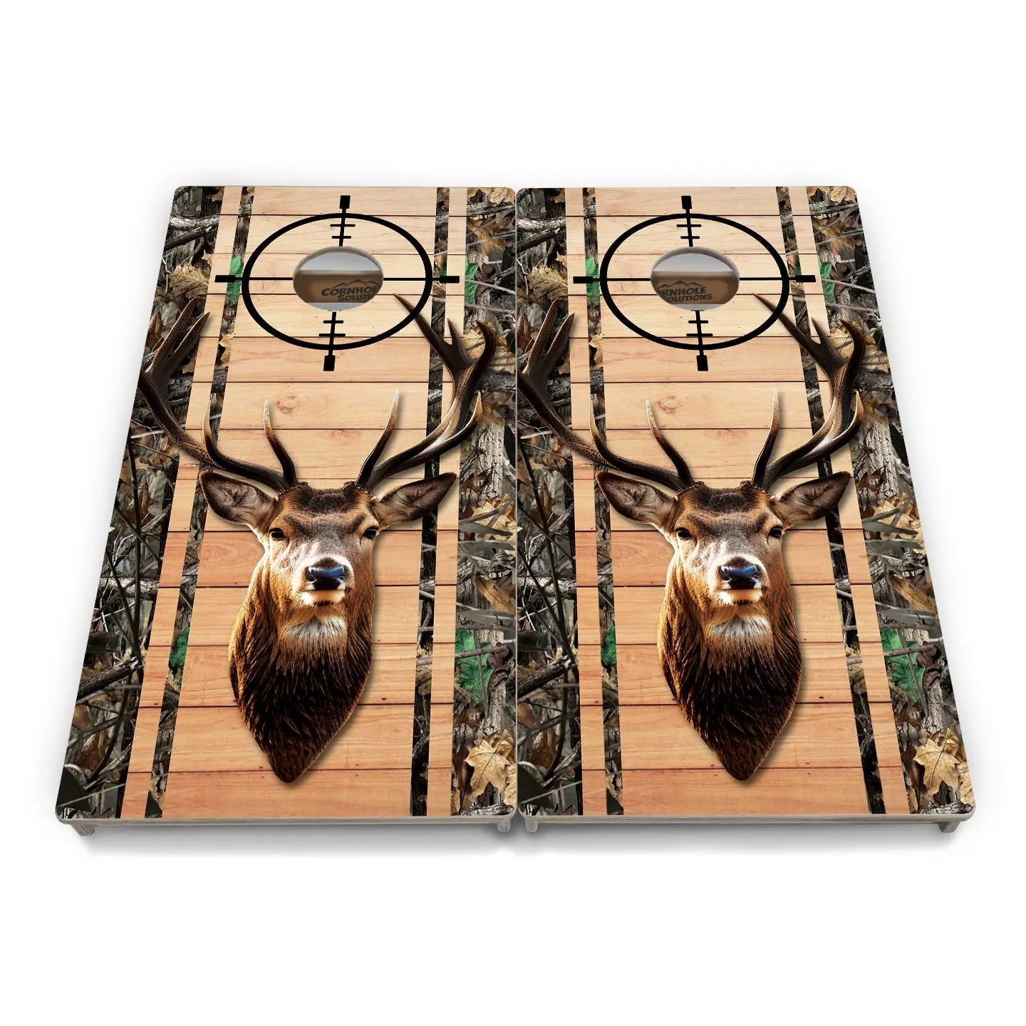 Scope Deer & Fish Plank Cornhole Boards - Professional Tournament Series Cornhole Solutions