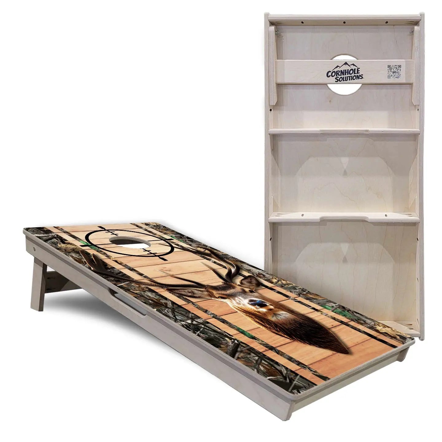 Scope Deer & Fish Plank Cornhole Boards - Professional Tournament Series Cornhole Solutions