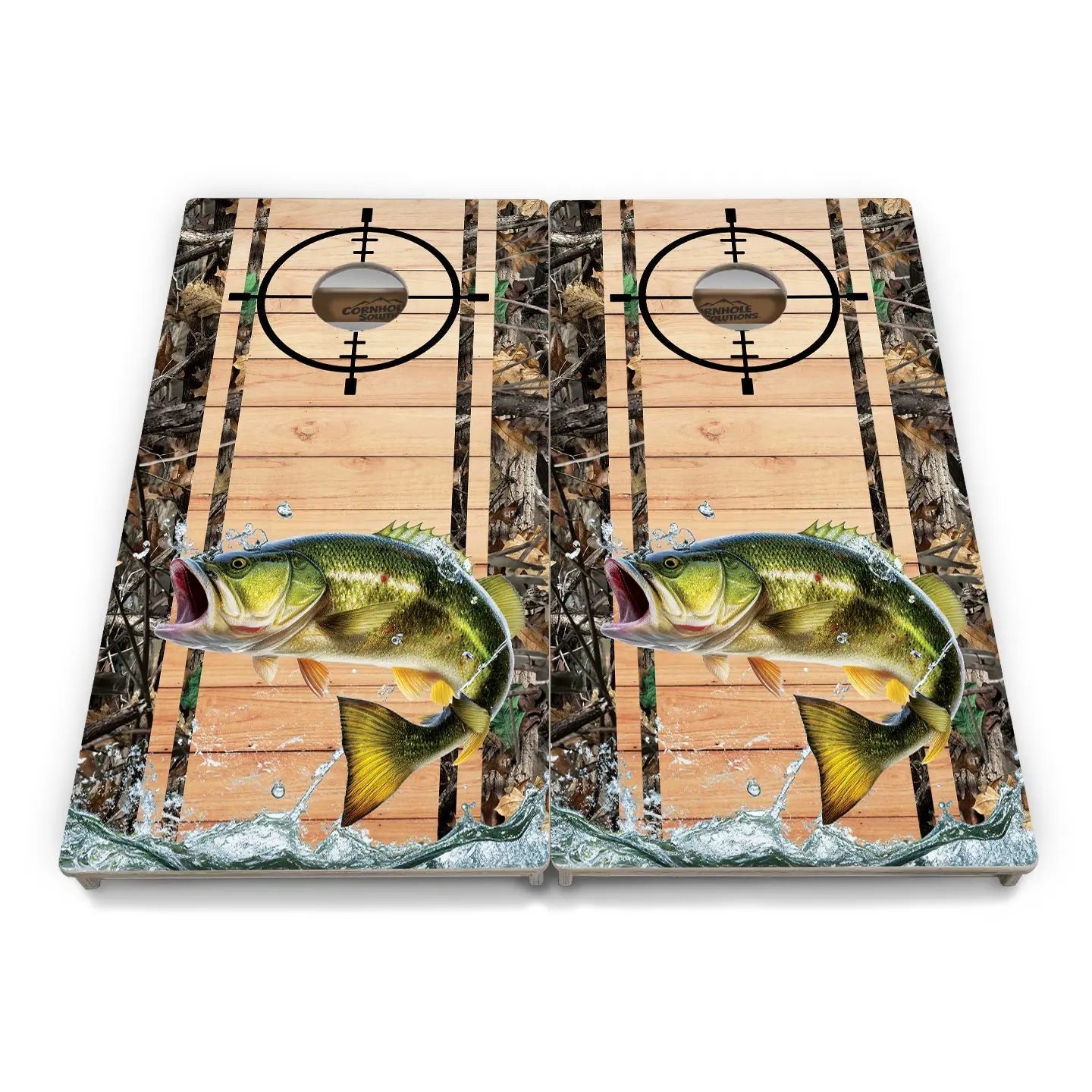 Scope Deer & Fish Plank Cornhole Boards - Professional Tournament Series Cornhole Solutions