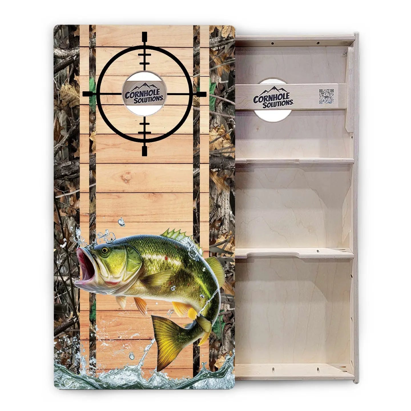 Scope Deer & Fish Plank Cornhole Boards - Professional Tournament Series Cornhole Solutions