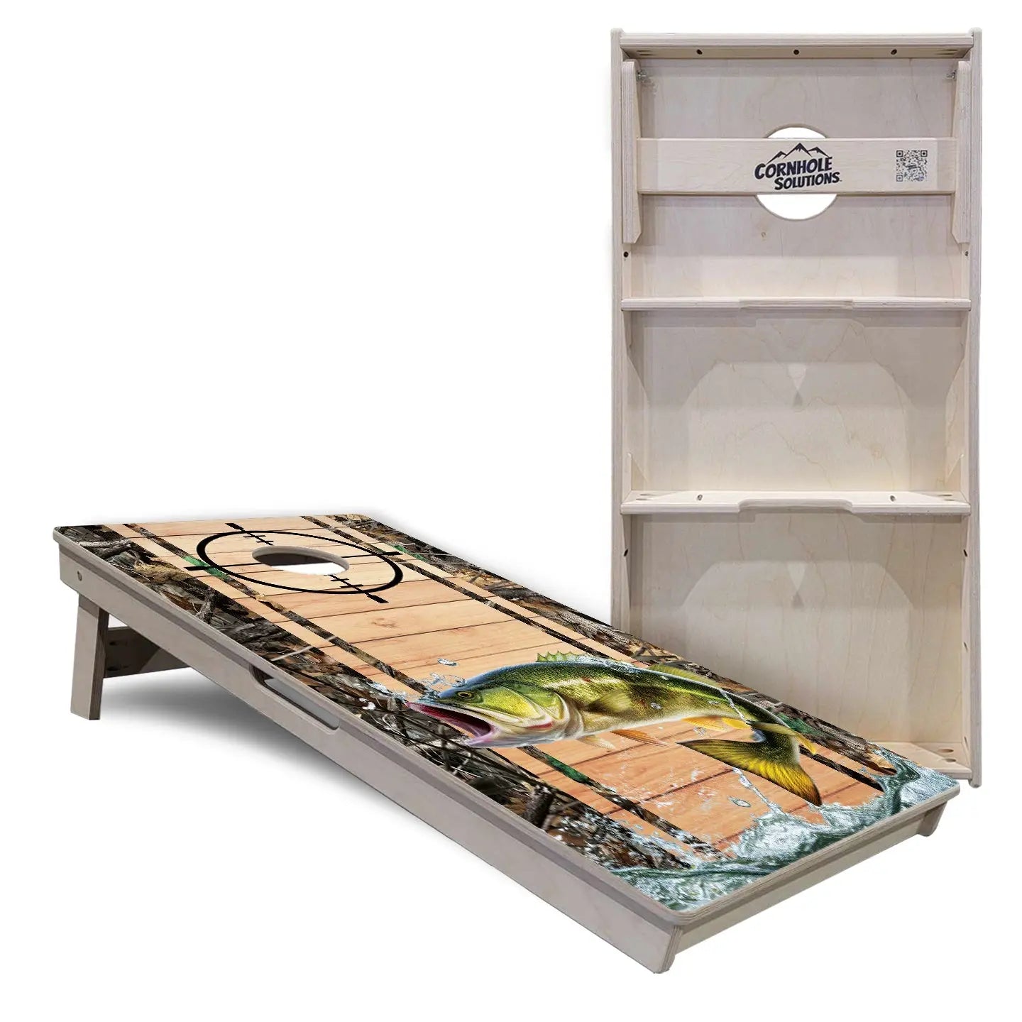 Scope Deer & Fish Plank Cornhole Boards - Professional Tournament Series Cornhole Solutions