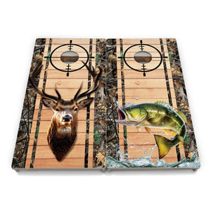 Scope Deer & Fish Plank Cornhole Boards - Professional Tournament Series Cornhole Solutions