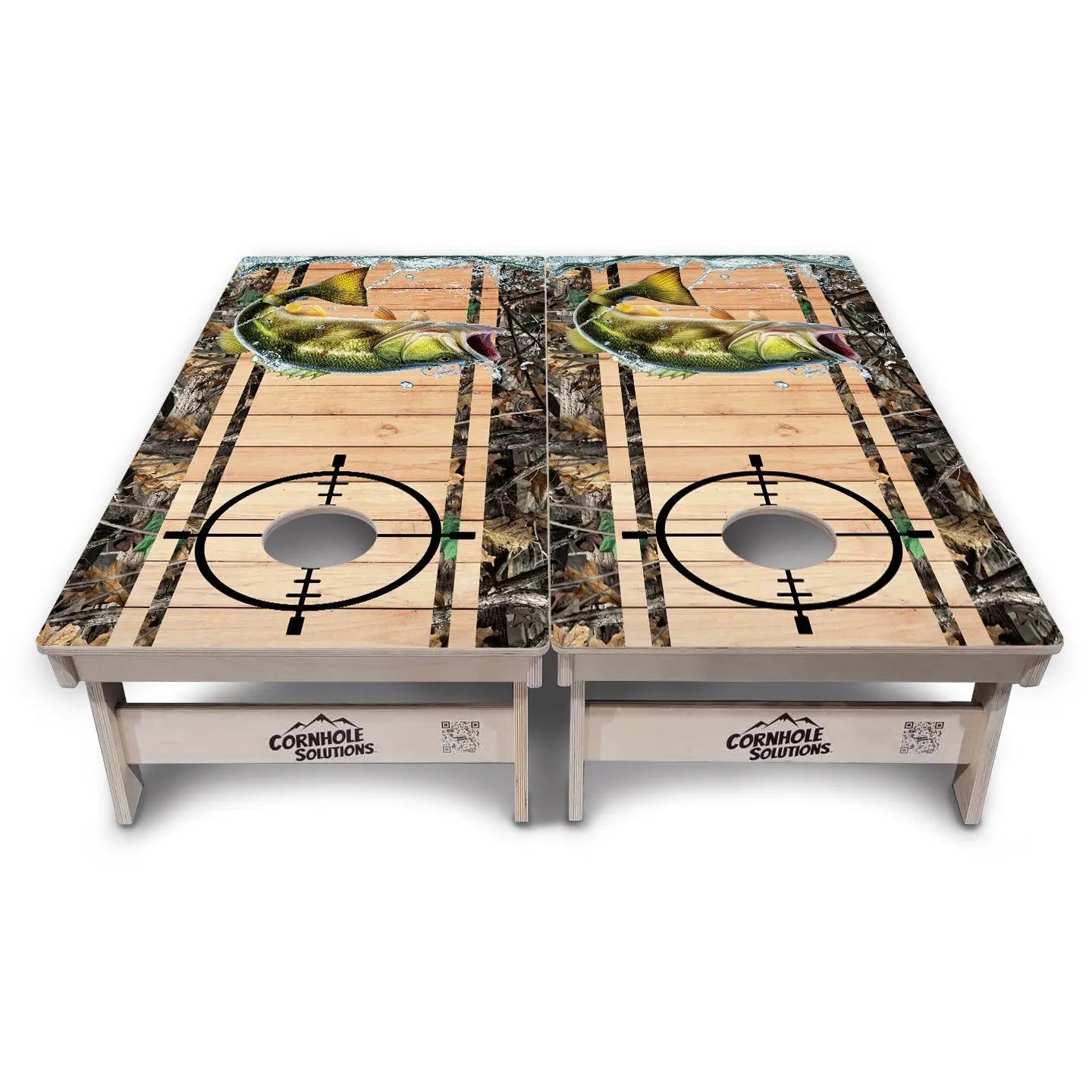 Scope Deer & Fish Plank Cornhole Boards - Professional Tournament Series Cornhole Solutions