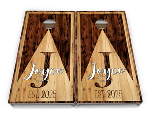 Complete Tournament Cornhole Bundle - Boards, Bags & Carrying Case - Custom Wood Triangle Logo