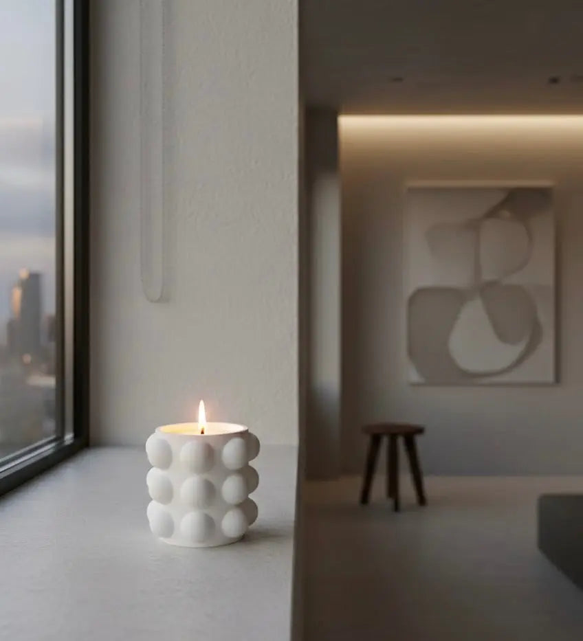 Sculpted Dot Candle by Believe Candle, scented candle detail photo 2