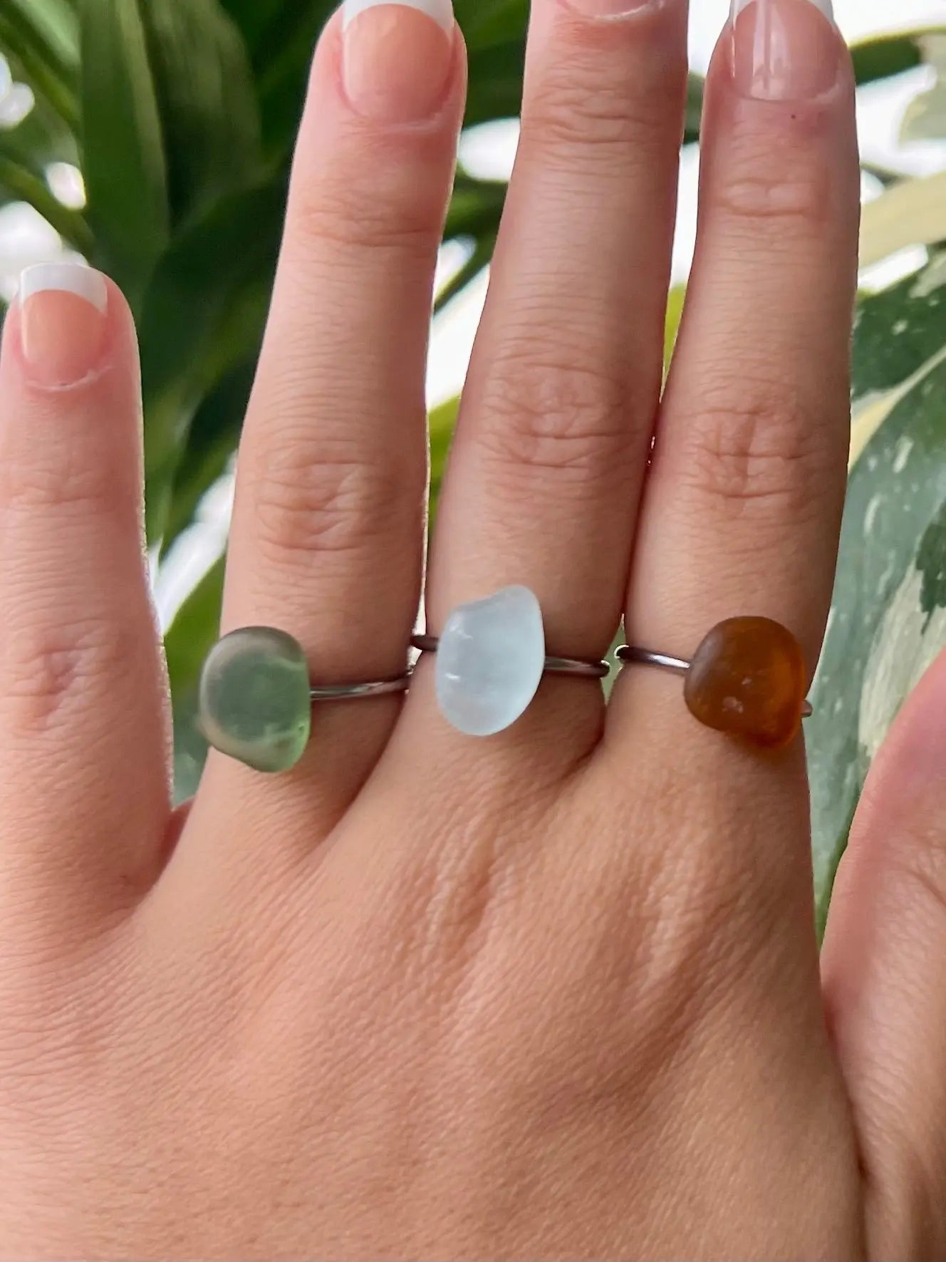 Sea Glass Rings - Silver by HALT, handmade jewelry main product photo