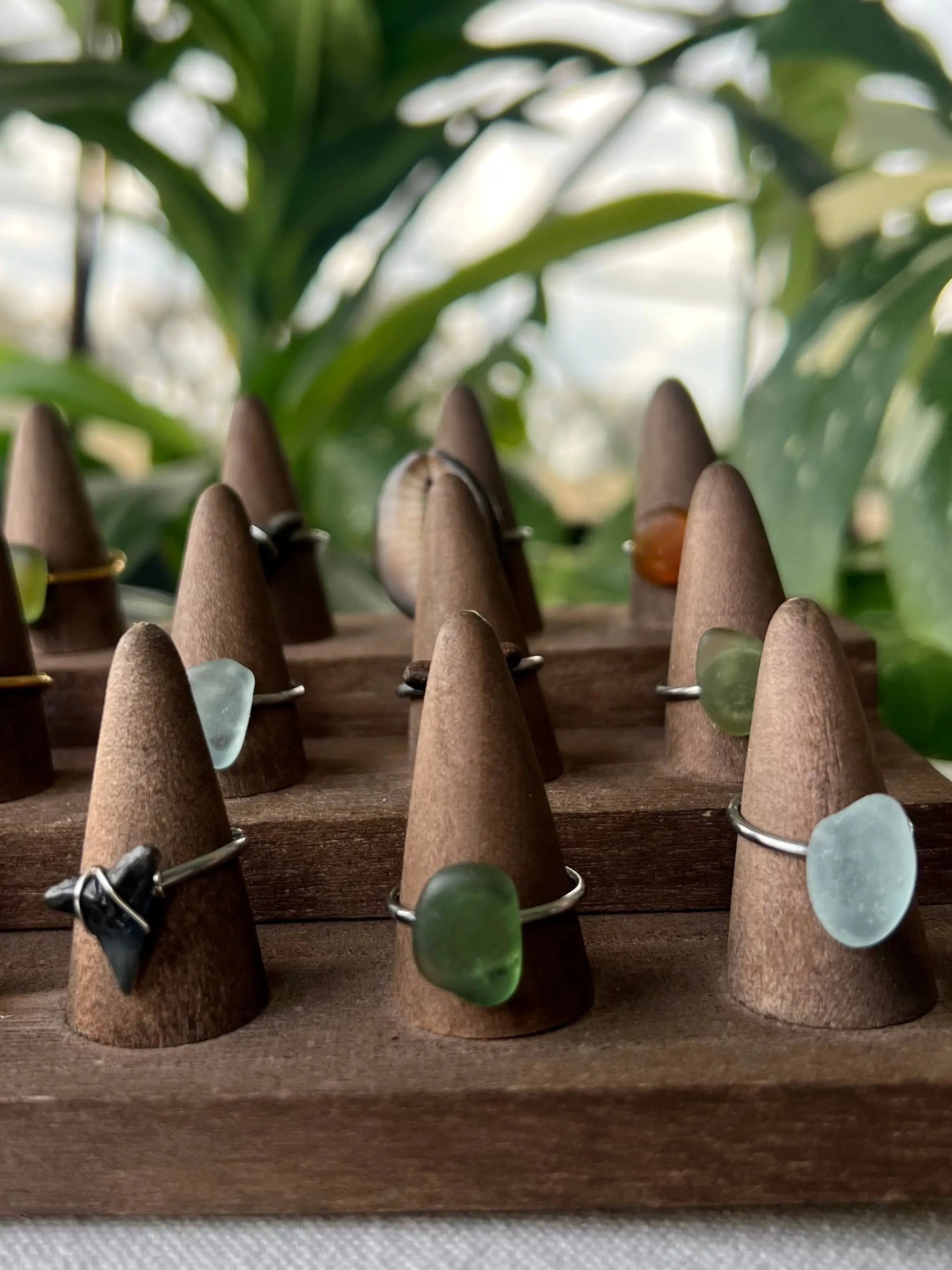 Sea Glass Rings - Silver by HALT, handmade jewelry detail photo 4