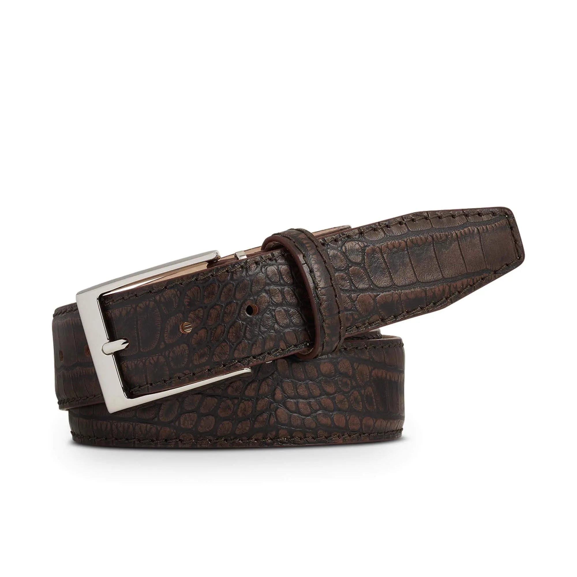 Sedona Mock Croc Leather Belt by Roger Ximenez: Bespoke Belts and Leather Accessories, handmade leather goods detail photo 2