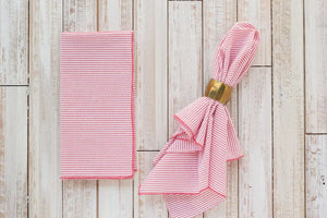 Seersucker Dinner Napkins, set of 4 by Dot and Army, cloth napkins detail photo 2