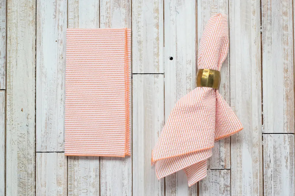 Seersucker Dinner Napkins, set of 4 by Dot and Army, cloth napkins detail photo 7