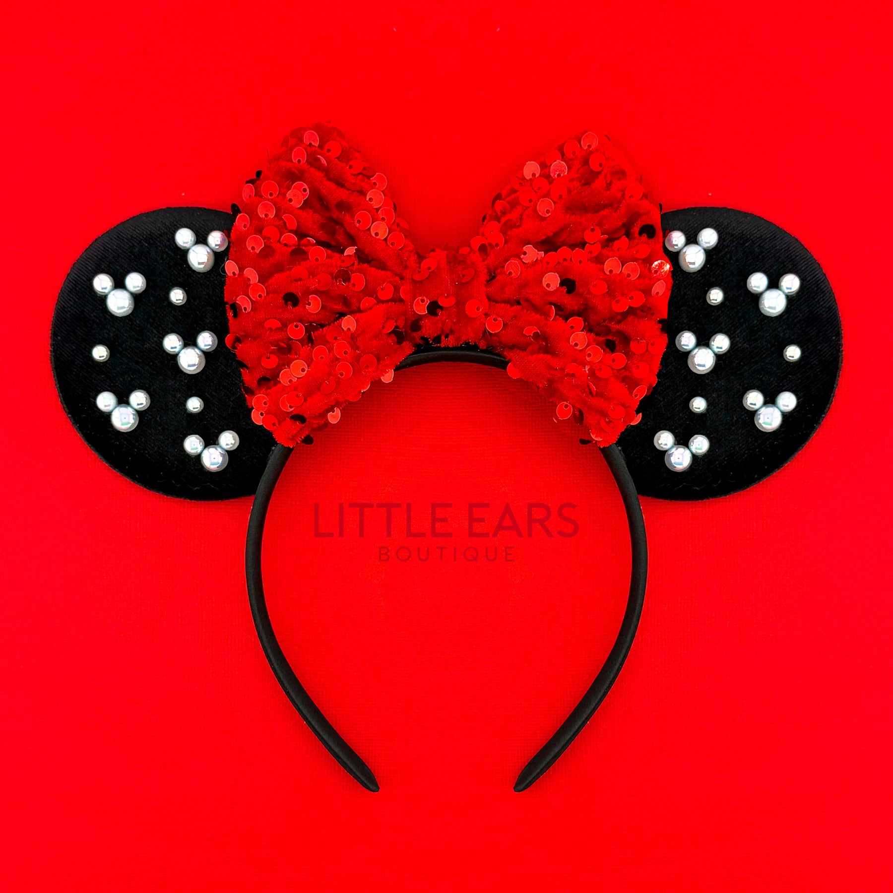 Black velvet Christmas theme park ears by Little Ears Boutique
