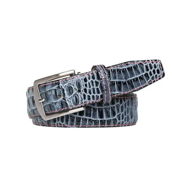 Shadow Mock Crocodile Leather Belt by Roger Ximenez: Bespoke Belts and Leather Accessories, handmade leather goods main product photo