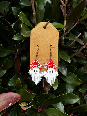 Shroomy Ghost Earrings Mushroom Lady Co