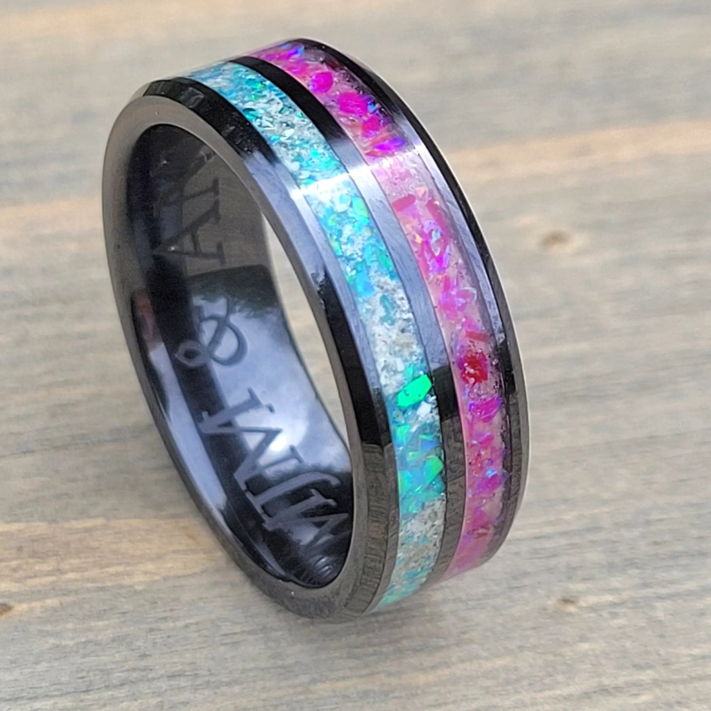 Side by Side Memorial Ring by Cotton Street Art Company, handmade jewelry main product photo