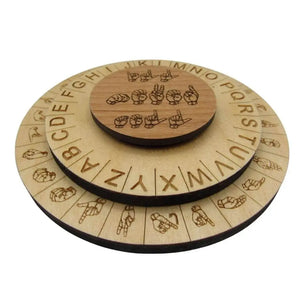 Sign Language Cipher Wheel - ASL Decoder Disk Escape Room Prop Creative Escape Rooms