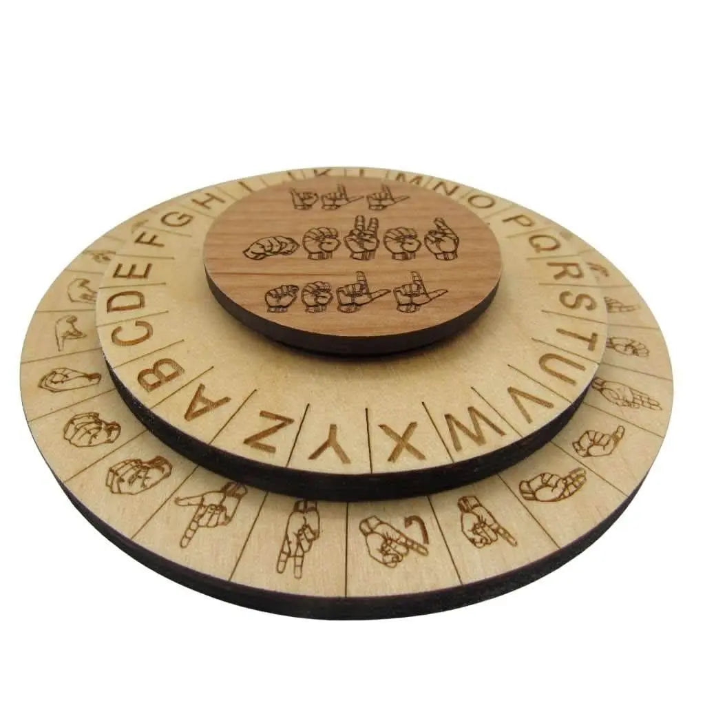 Sign Language Cipher Wheel - ASL Decoder Disk Escape Room Prop Creative Escape Rooms