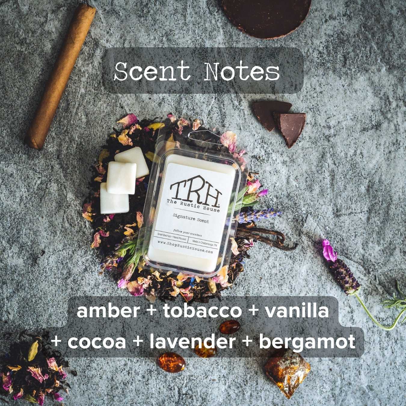 Signature Scent Wax Melt by The Rustic House, scented candle detail photo 2