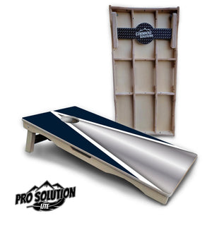 Silver/Blue Triangle Cornhole Boards - Pro Solution Lite Series Cornhole Solutions
