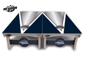 Silver/Blue Triangle Cornhole Boards - Pro Solution Lite Series Cornhole Solutions