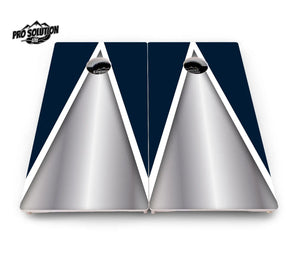 Silver/Blue Triangle Cornhole Boards - Pro Solution Lite Series Cornhole Solutions