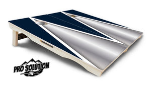 Silver/Blue Triangle Cornhole Boards - Pro Solution Lite Series Cornhole Solutions