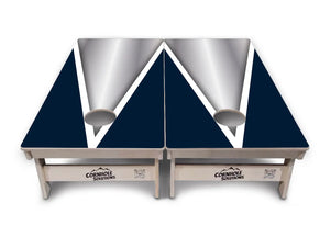 Silver/Blue Triangle Cornhole Boards - Professional Tournament Series by Cornhole Solutions, custom cornhole board detail photo 2