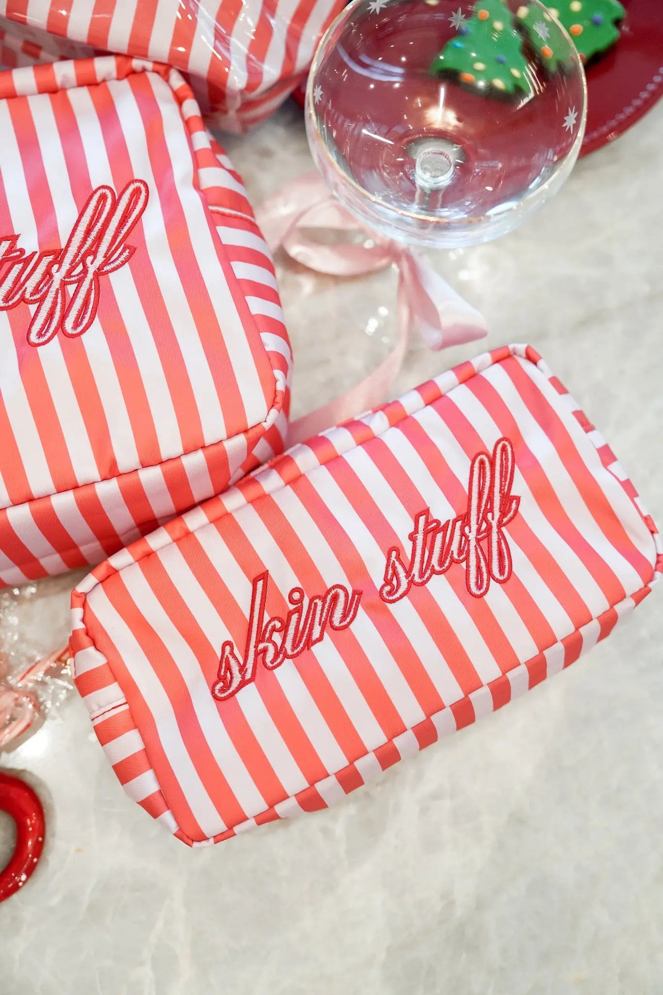 Skin Stuff - Pink & Red Stripes Large Bag KenzKustomz