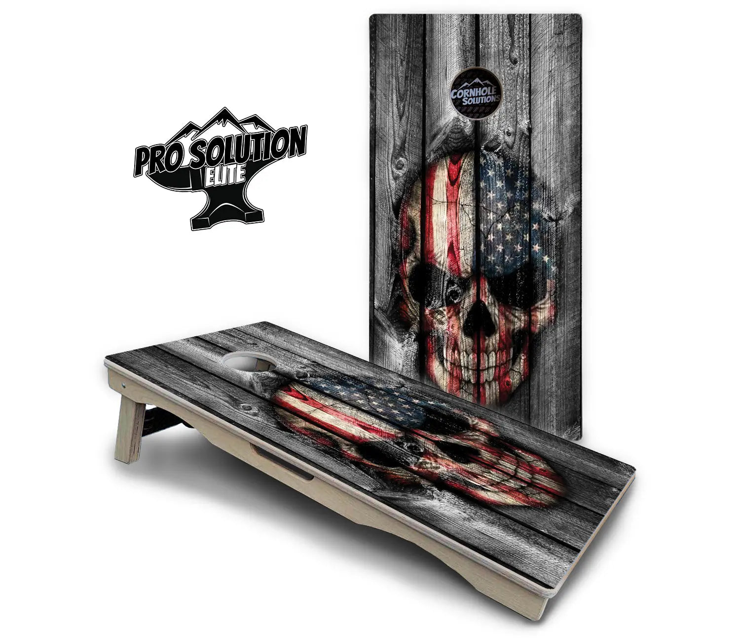 Skull Flag Cornhole Boards - Pro Solution Elite Series by Cornhole Solutions, custom cornhole board detail photo 2