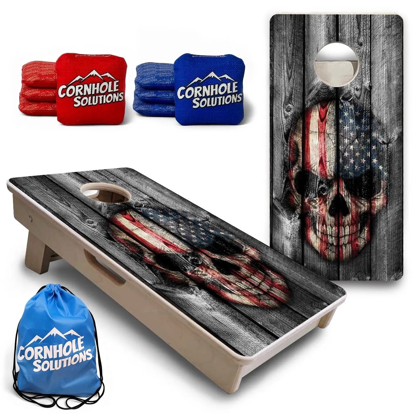 Skull Flag - Mini or Vacation Size Cornhole Boards by Cornhole Solutions, custom cornhole board main product photo