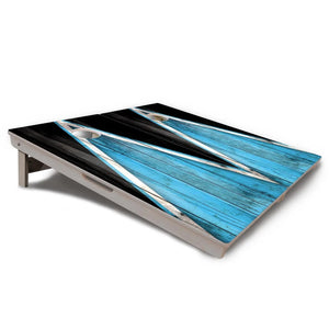 Sky Blue Triangle Cornhole Boards - Professional Tournament Series by Cornhole Solutions, custom cornhole board detail photo 4