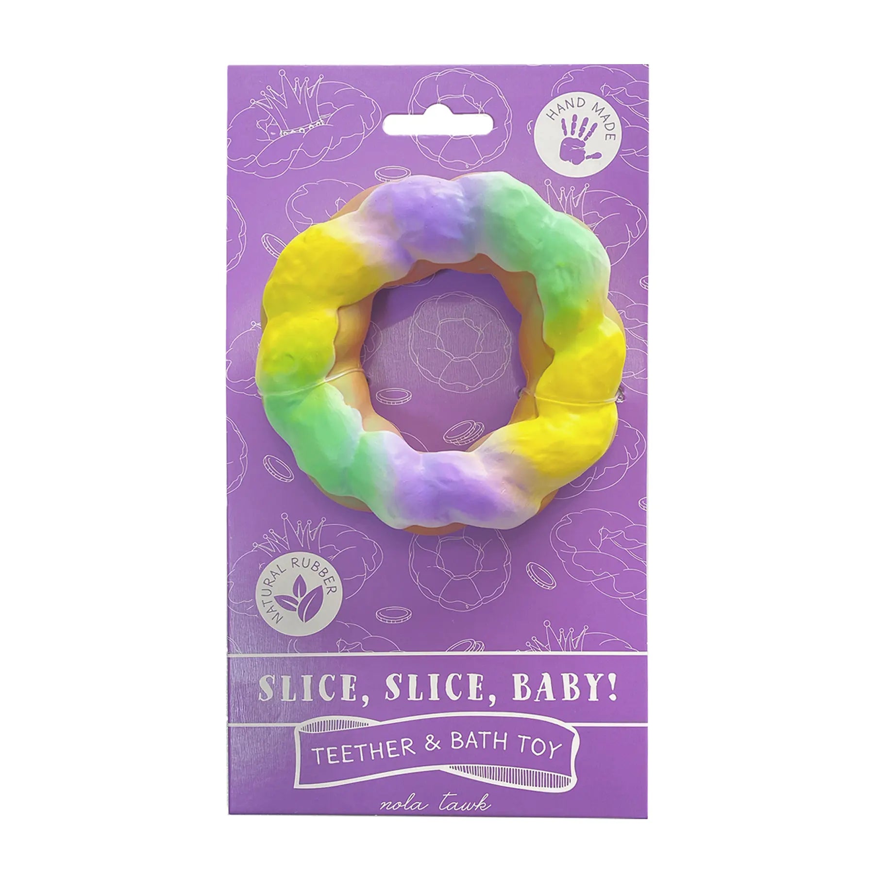 Slice, Slice, Baby King Cake Bath Toy & Baby Teether by Nola Tawk, Southern lifestyle apparel main product photo
