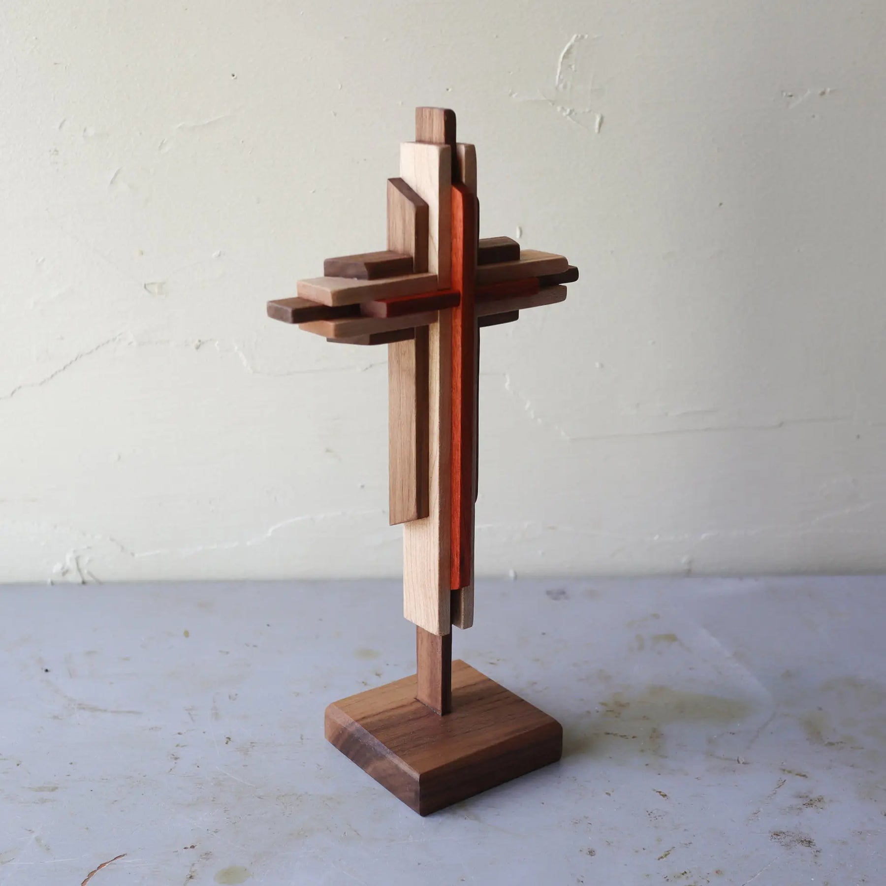 Small Layered Cross With Stand by Dennehey Design Co., home & garden detail photo 3