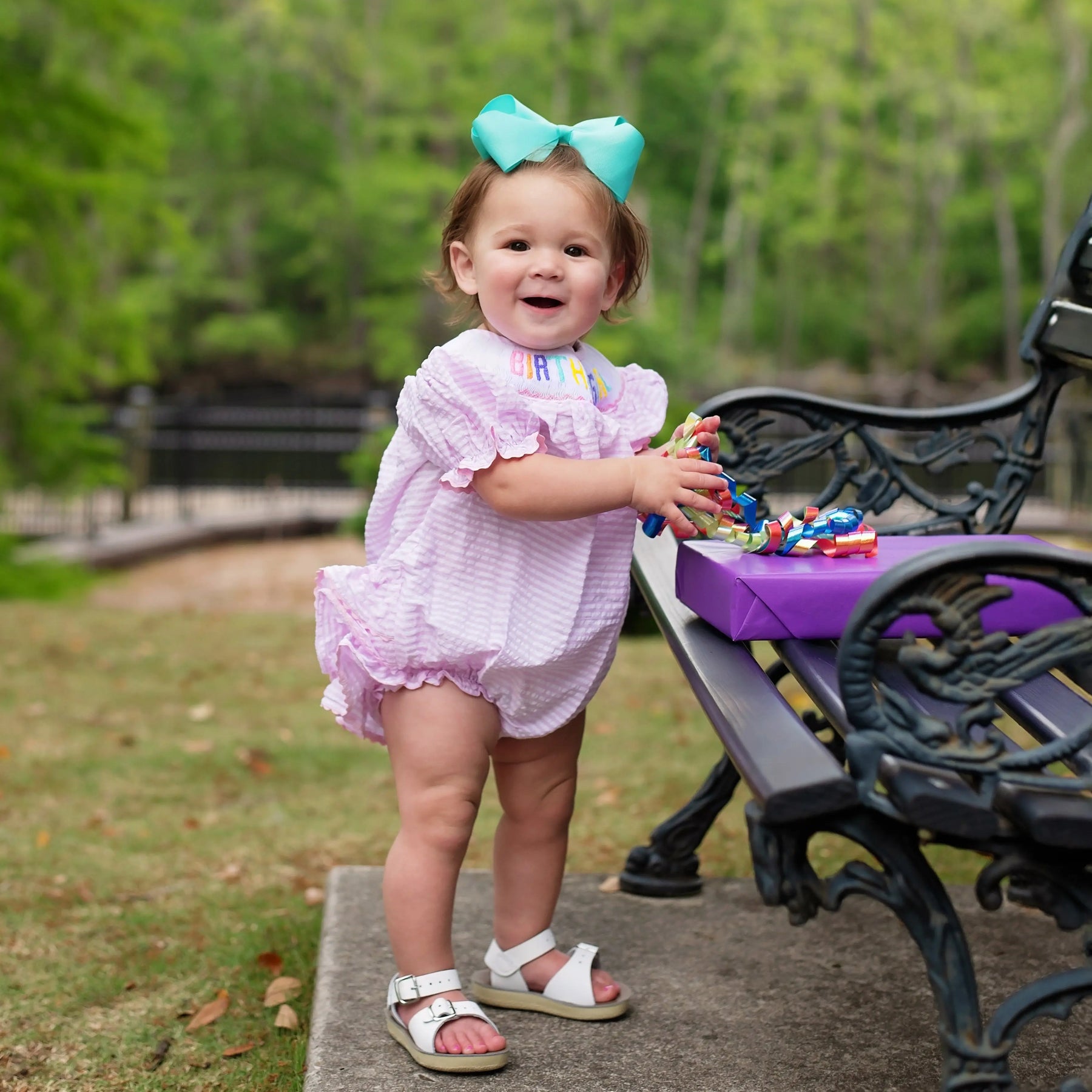 Smocked Birthday Girl Bubble Seven Lantern Lane