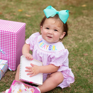 Smocked Birthday Girl Bubble Seven Lantern Lane