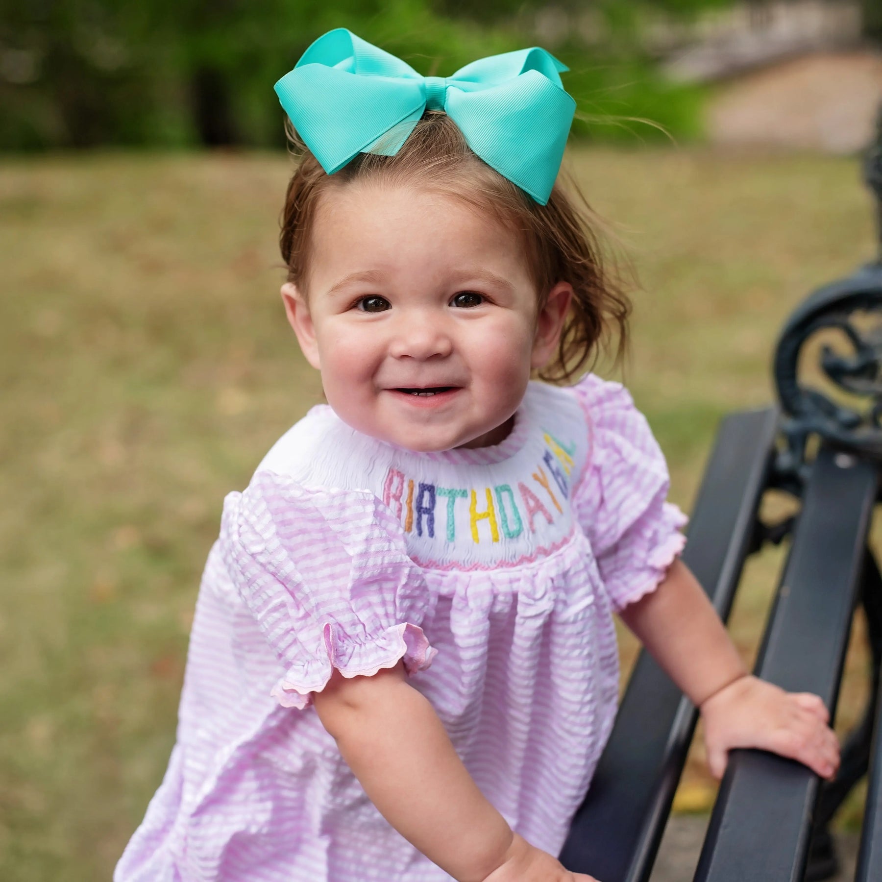 Smocked Birthday Girl Bubble Seven Lantern Lane