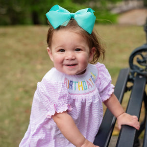 Smocked Birthday Girl Bubble Seven Lantern Lane