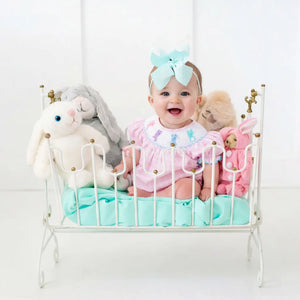 Smocked Pink Bunny Bubble Seven Lantern Lane