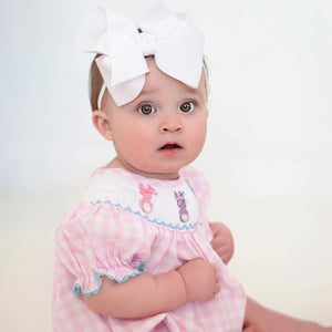 Smocked Pink Bunny Bubble Seven Lantern Lane