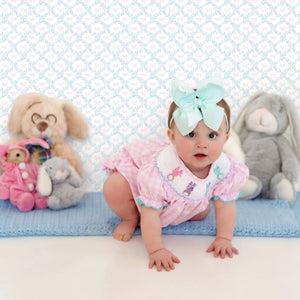 Smocked Pink Bunny Bubble Seven Lantern Lane