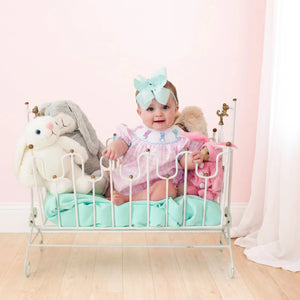 Smocked Pink Bunny Bubble Seven Lantern Lane