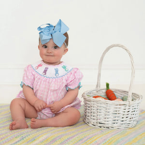 Smocked Pink Bunny Bubble Seven Lantern Lane