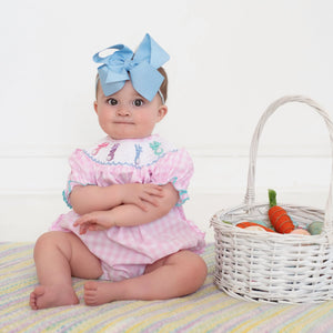 Smocked Pink Bunny Bubble Seven Lantern Lane