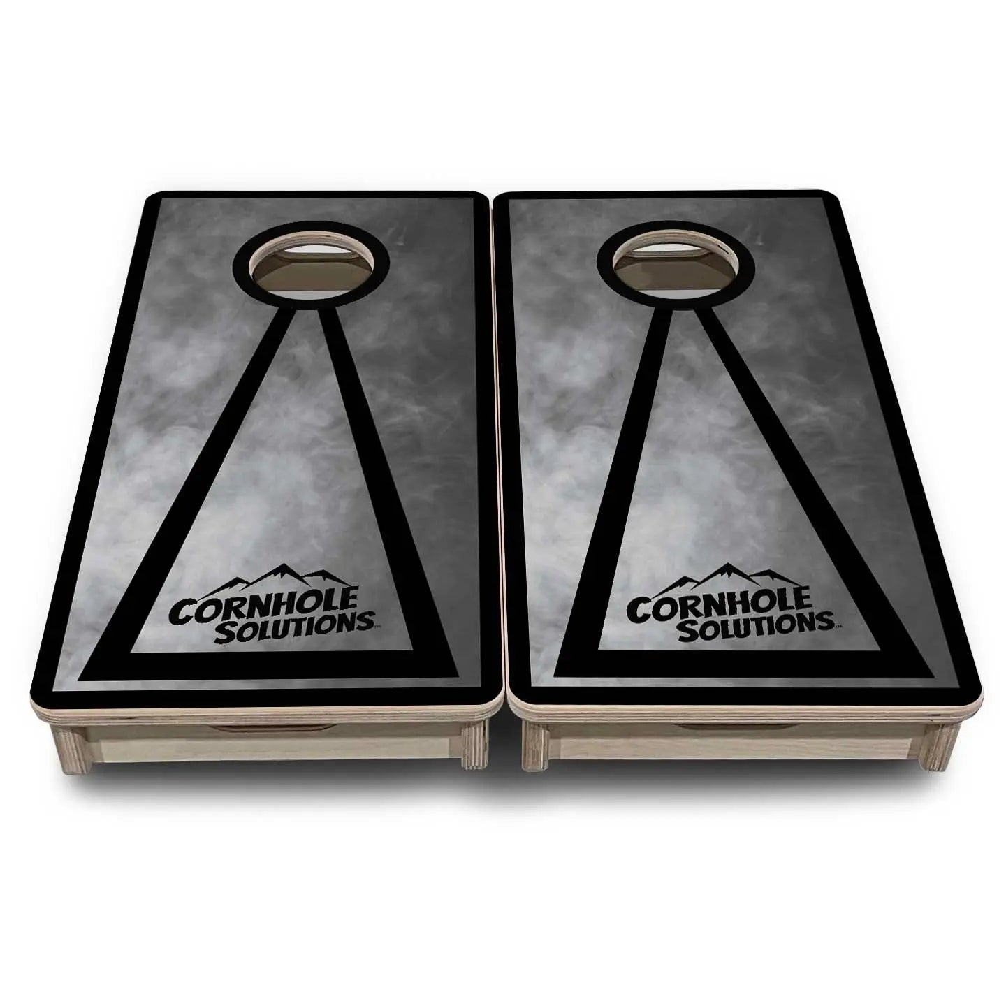 Smoke Triangle - Mini Cornhole Board Set (12" x 24") with 8 Mini Bags by Cornhole Solutions, custom cornhole board detail photo 2