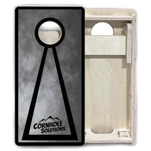 Smoke Triangle - Mini Cornhole Board Set (12" x 24") with 8 Mini Bags by Cornhole Solutions, custom cornhole board detail photo 6