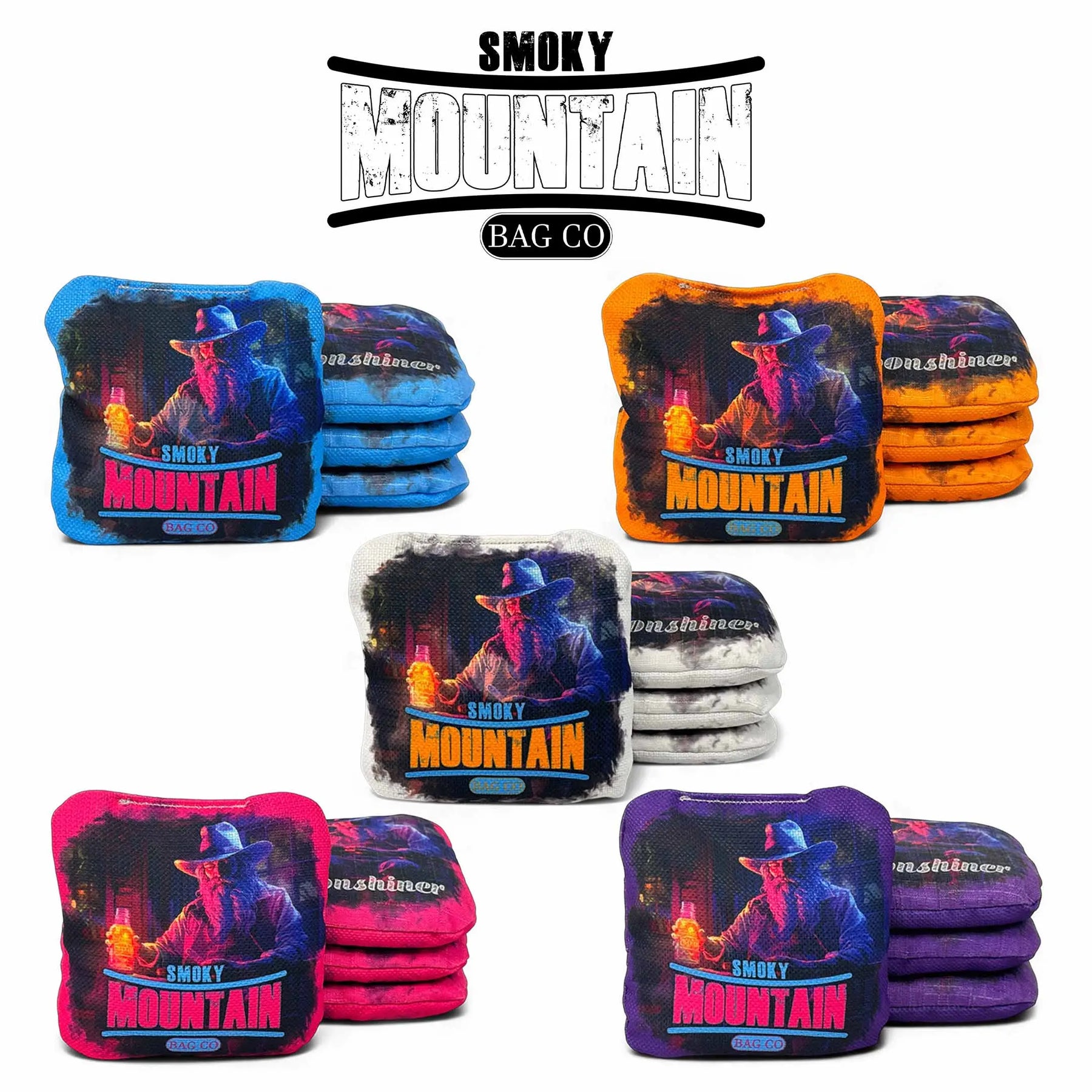 Smoky Mountain Bag Co – PRO Cornhole Bags - Set of 4 - Moonshiner Series Cornhole Solutions