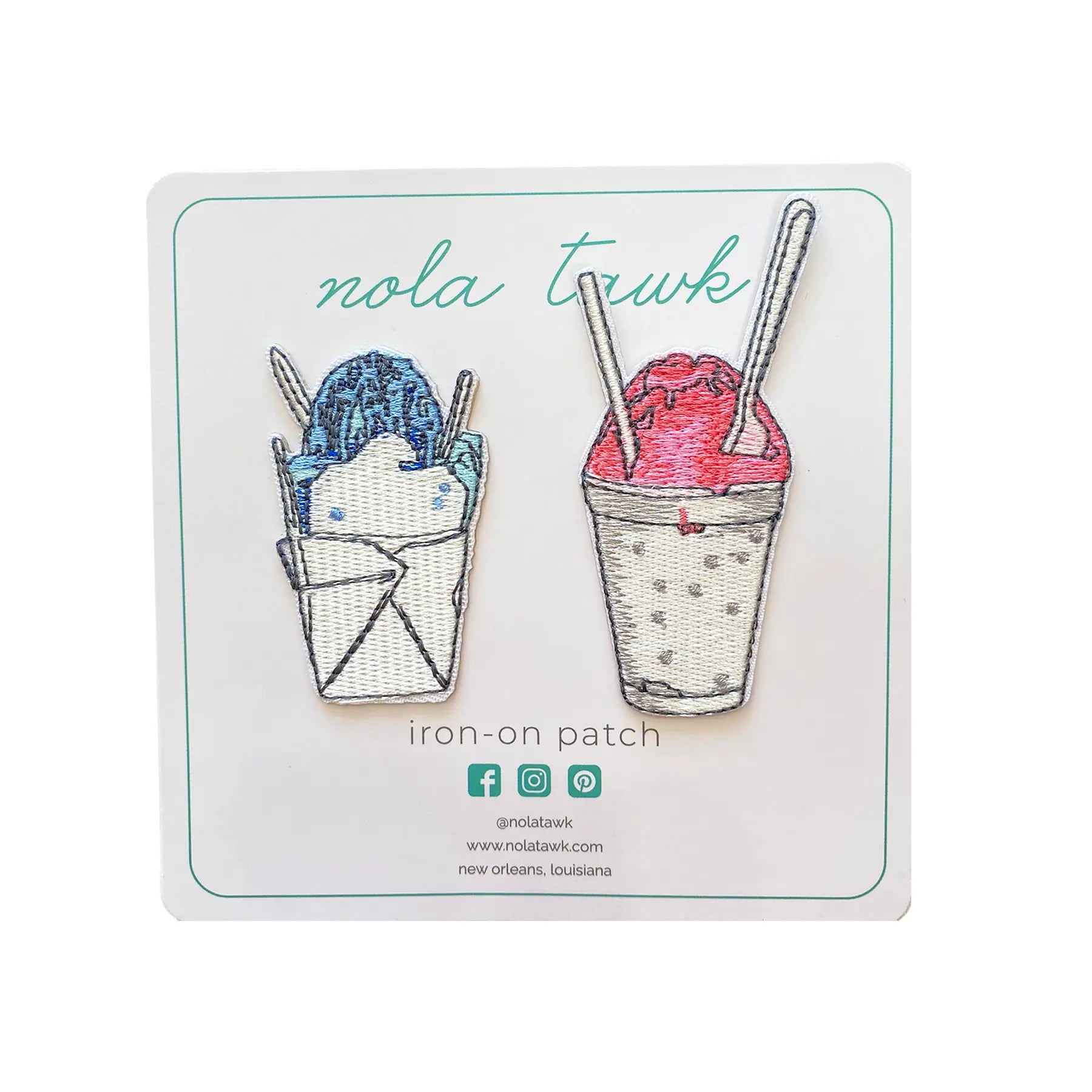 Snoball Iron-On Patch by Nola Tawk, embroidered patches detail photo 2