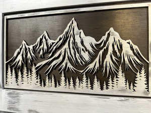 Hidden Gun Safe Coat Rack Snow Mountain Wall Decoration Concealed Shelf Firearm Cabinet