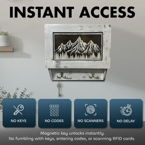 Hidden Gun Safe Coat Rack Snow Mountain Wall Decoration Concealed Shelf Firearm Cabinet