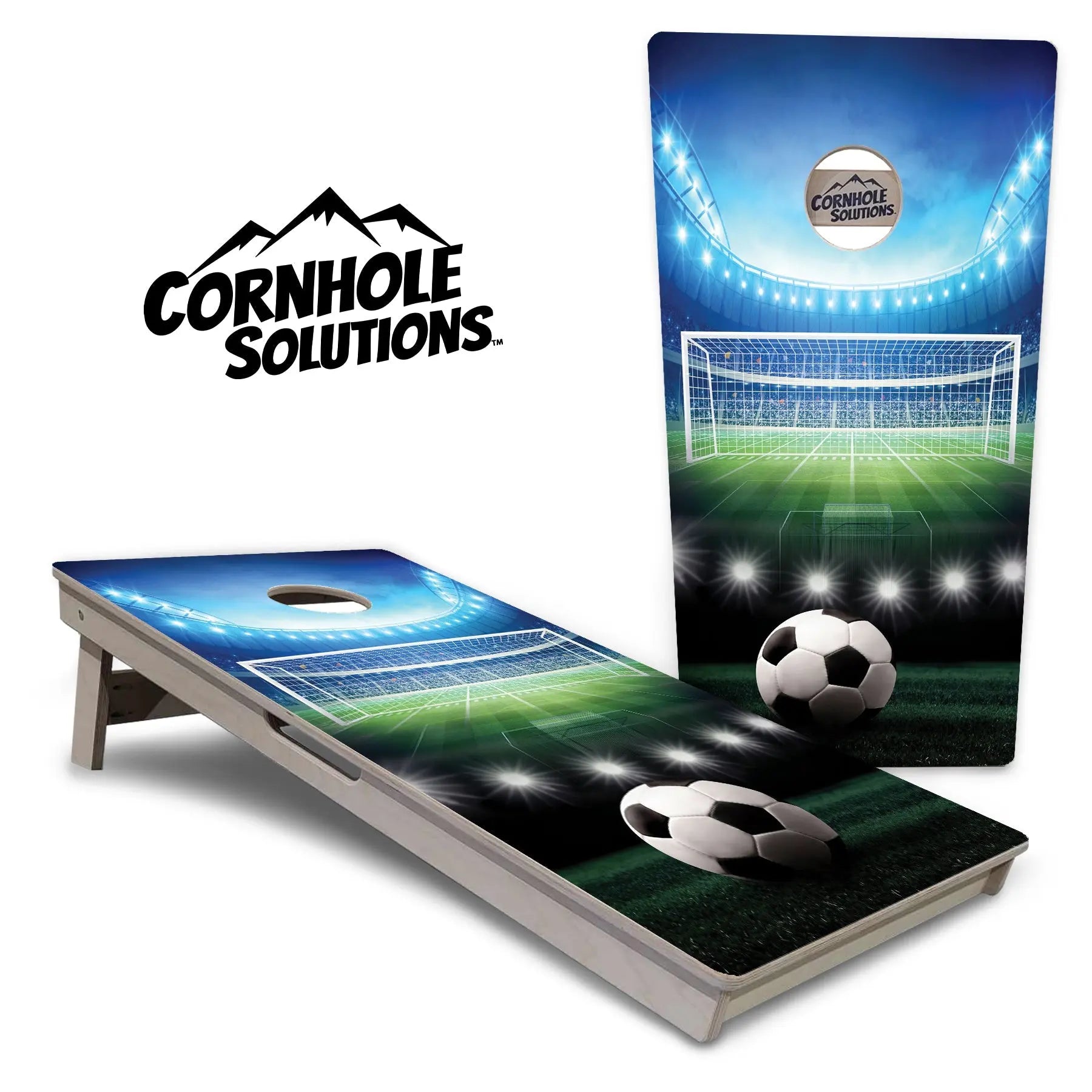 Soccer Cornhole Boards - Professional Tournament Series by Cornhole Solutions, custom cornhole board main product photo